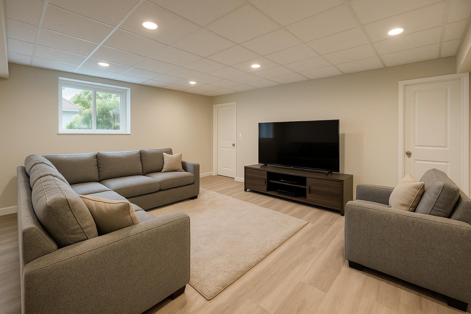 Full Basement Finishing service by Sunrise Basement Finishers